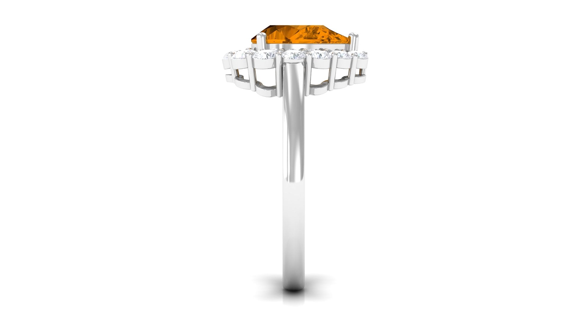 2.50 CT Citrine Vintage Engagement Ring with Moissanite Halo Citrine - ( AAA ) - Quality - Rosec Jewels