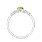 Round Shape Peridot and Diamond Infinity Engagement Ring Peridot - ( AAA ) - Quality - Rosec Jewels