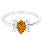 1 CT Marquise Cut Citrine Promise Ring with Diamond Stones Citrine - ( AAA ) - Quality - Rosec Jewels