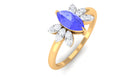 1 CT Marquise Cut Tanzanite and Diamond Promise Ring Tanzanite - ( AAA ) - Quality - Rosec Jewels