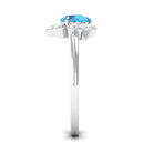 1 CT Swiss Blue Topaz Engagement Ring with Diamond Accent Swiss Blue Topaz - ( AAA ) - Quality - Rosec Jewels