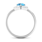 1 CT Swiss Blue Topaz Engagement Ring with Diamond Accent Swiss Blue Topaz - ( AAA ) - Quality - Rosec Jewels