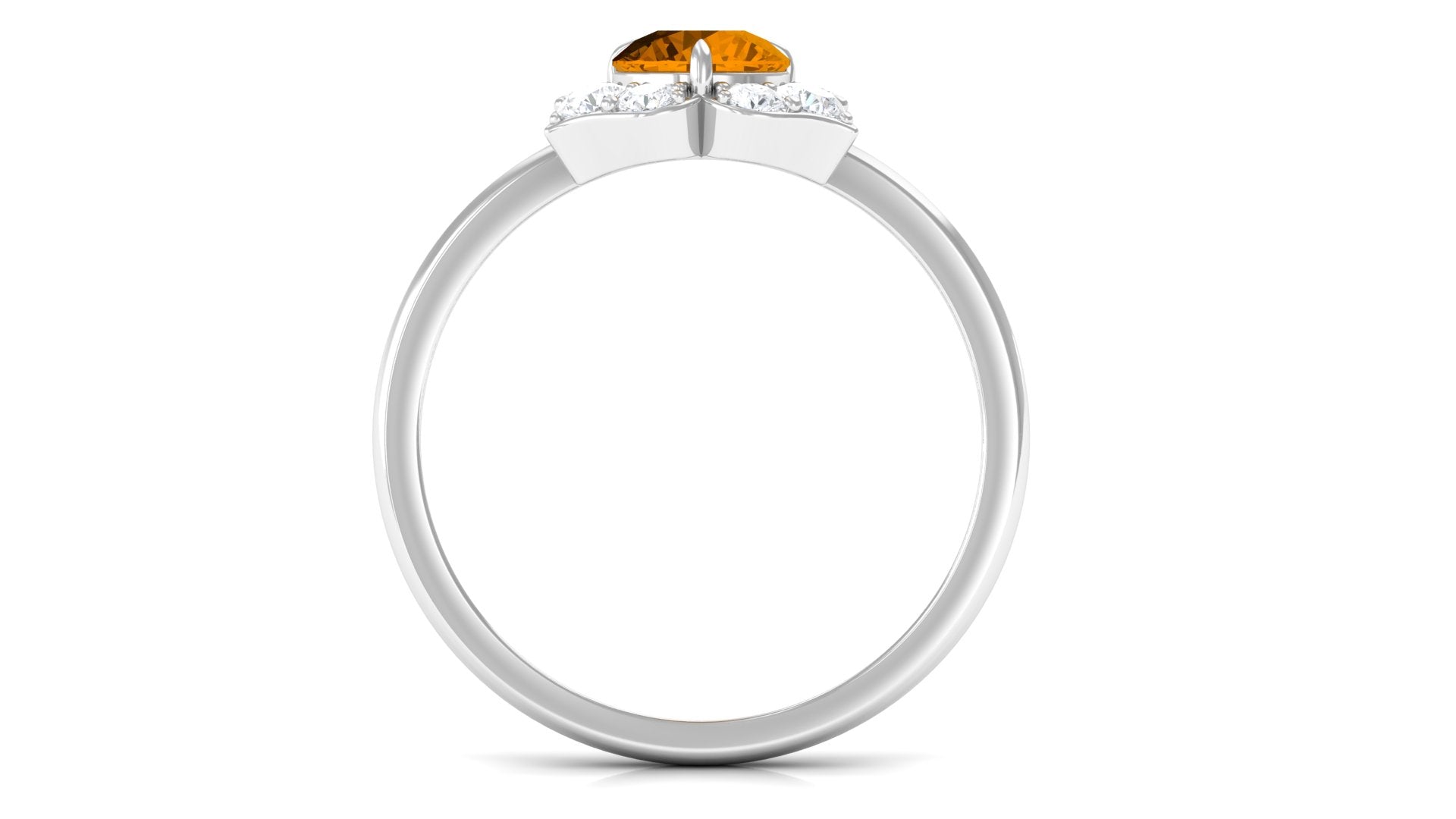 1 CT Round Shape Citrine Floral Engagement Ring with Diamond Citrine - ( AAA ) - Quality - Rosec Jewels