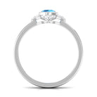 1/2 CT Natural Swiss Blue Topaz Engagement Ring with Diamond Swiss Blue Topaz - ( AAA ) - Quality - Rosec Jewels