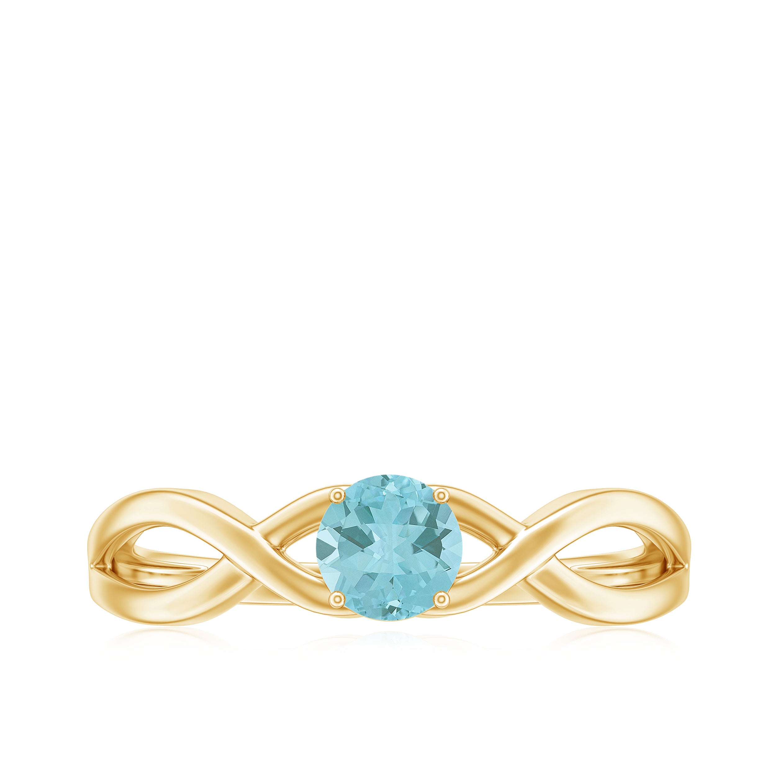 Solitaire Sky Blue Topaz Crossover Ring Sky Blue Topaz - ( AAA ) - Quality - Rosec Jewels