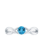 0.25 CT Natural Swiss Blue Topaz Solitaire Ring in Prong Setting Swiss Blue Topaz - ( AAA ) - Quality - Rosec Jewels