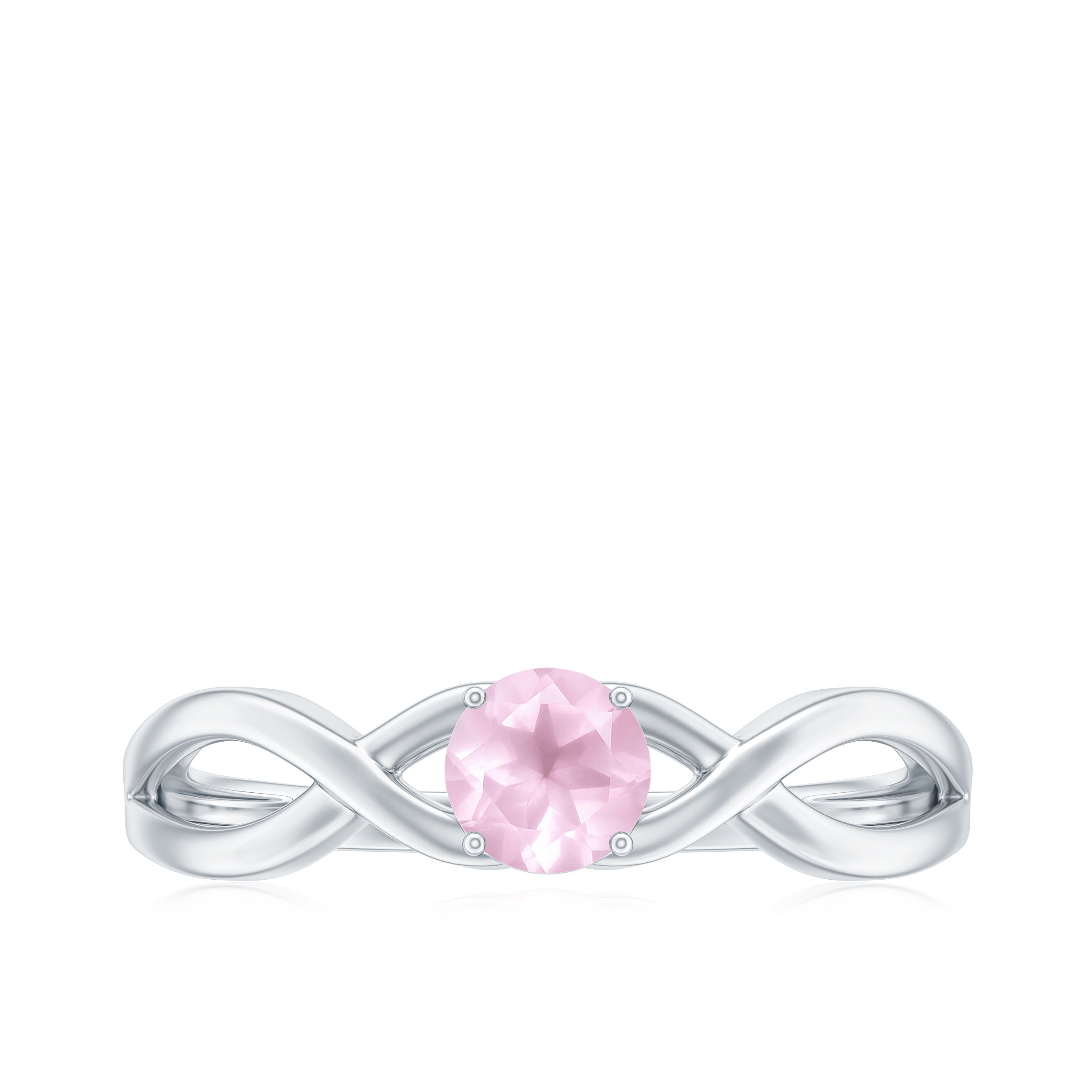 0.25 CT Elegant Rose Quartz Solitaire Ring in Prong Setting Rose Quartz - ( AAA ) - Quality - Rosec Jewels