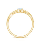 Round Moonstone Solitaire Promise Ring in Crossover Shank Moonstone - ( AAA ) - Quality - Rosec Jewels