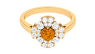 1.50 CT Citrine Flower Engagement Ring with Moissanite Accent Citrine - ( AAA ) - Quality - Rosec Jewels