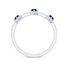 Blue Sapphire and Diamond Minimal Half Eternity Ring Blue Sapphire - ( AAA ) - Quality - Rosec Jewels