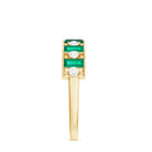 Classic Half Eternity Ring with Emerald and Diamond Emerald - ( AAA ) - Quality - Rosec Jewels