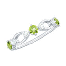 Peridot and Diamond Minimal Promise Ring Peridot - ( AAA ) - Quality - Rosec Jewels