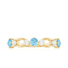 Aquamarine and Diamond Minimal Promise Ring Aquamarine - ( AAA ) - Quality - Rosec Jewels