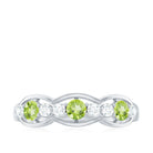 Peridot and Diamond Wedding Anniversary Ring Peridot - ( AAA ) - Quality - Rosec Jewels