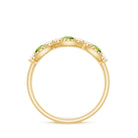 Peridot and Diamond Wedding Anniversary Ring Peridot - ( AAA ) - Quality - Rosec Jewels