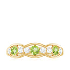 Peridot and Diamond Wedding Anniversary Ring Peridot - ( AAA ) - Quality - Rosec Jewels