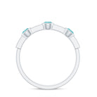 1/2 CT Sky Blue Topaz and Diamond Minimal Half Eternity Ring Sky Blue Topaz - ( AAA ) - Quality - Rosec Jewels