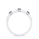 Garnet and Diamond Minimal Half Eternity Ring Garnet - ( AAA ) - Quality - Rosec Jewels