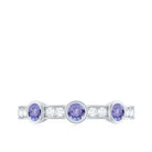 Real Tanzanite Minimal Half Eternity Ring Tanzanite - ( AAA ) - Quality - Rosec Jewels