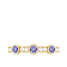 Real Tanzanite Minimal Half Eternity Ring Tanzanite - ( AAA ) - Quality - Rosec Jewels