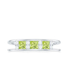 Real Peridot and Diamond Band Ring Peridot - ( AAA ) - Quality - Rosec Jewels