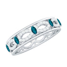 London Blue Topaz and Diamond Infinity Band Ring London Blue Topaz - ( AAA ) - Quality - Rosec Jewels