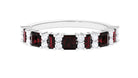 Natural Garnet and Diamond Eternity Ring Garnet - ( AAA ) - Quality - Rosec Jewels