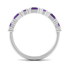 Genuine Amethyst and Diamond Eternity Ring Amethyst - ( AAA ) - Quality - Rosec Jewels