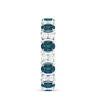 Real London Blue Topaz and Diamond Eternity Ring London Blue Topaz - ( AAA ) - Quality - Rosec Jewels