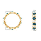 Real London Blue Topaz and Diamond Eternity Ring London Blue Topaz - ( AAA ) - Quality - Rosec Jewels