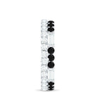 Black Spinel and Moissanite Two Row Eternity Ring Black Spinel - ( AAA ) - Quality - Rosec Jewels