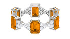 4.50 CT Emerald Cut Citrine and Moissanite Eternity Ring Citrine - ( AAA ) - Quality - Rosec Jewels