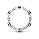 Designer Black Onyx and Moissanite Eternity Ring Black Onyx - ( AAA ) - Quality - Rosec Jewels