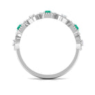 Certified Emerald and Diamond Half Eternity Ring Emerald - ( AAA ) - Quality - Rosec Jewels