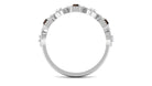 Smoky Quartz Half Eternity Ring with Diamond Smoky Quartz - ( AAA ) - Quality - Rosec Jewels