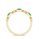 Oval Cut Emerald and Diamond Half Eternity Ring Emerald - ( AAA ) - Quality - Rosec Jewels