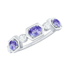 Real Tanzanite and Diamond Half Eternity Ring Tanzanite - ( AAA ) - Quality - Rosec Jewels