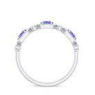 Real Tanzanite and Diamond Half Eternity Ring Tanzanite - ( AAA ) - Quality - Rosec Jewels