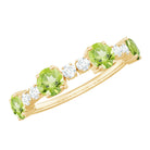 Peridot and Diamond Half Eternity Ring Peridot - ( AAA ) - Quality - Rosec Jewels