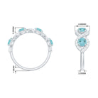 Sky Blue Topaz Half Eternity Ring with Diamond Stones Sky Blue Topaz - ( AAA ) - Quality - Rosec Jewels