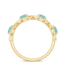 Sky Blue Topaz Half Eternity Ring with Diamond Stones Sky Blue Topaz - ( AAA ) - Quality - Rosec Jewels