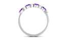 Amethyst and Moissanite Eternity Wedding Band Ring Amethyst - ( AAA ) - Quality - Rosec Jewels