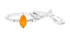 Marquise Cut Fire Opal and Moissanite Ring Set Fire Opal - ( AAA ) - Quality - Rosec Jewels