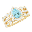 2.25 CT Sky Blue Topaz and Moissanite Solitaire Bridal Ring Set Sky Blue Topaz - ( AAA ) - Quality - Rosec Jewels