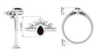 Garnet Vintage Teardrop Wedding Ring Set with Diamond Garnet - ( AAA ) - Quality - Rosec Jewels