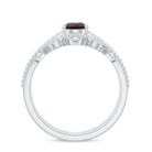 Pear Cut Natural Garnet and Diamond Wedding Ring Set Garnet - ( AAA ) - Quality - Rosec Jewels