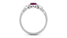 2 CT Cushion Cut Real Rhodolite Ring Set with Moissanite Rhodolite - ( AAA ) - Quality - Rosec Jewels