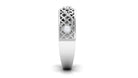 Bezel Set Round Diamond Designer Band Ring Diamond - ( HI-SI ) - Color and Clarity - Rosec Jewels