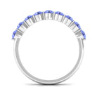 1.25 CT Natural Tanzanite Semi Eternity Ring in Gold Tanzanite - ( AAA ) - Quality - Rosec Jewels