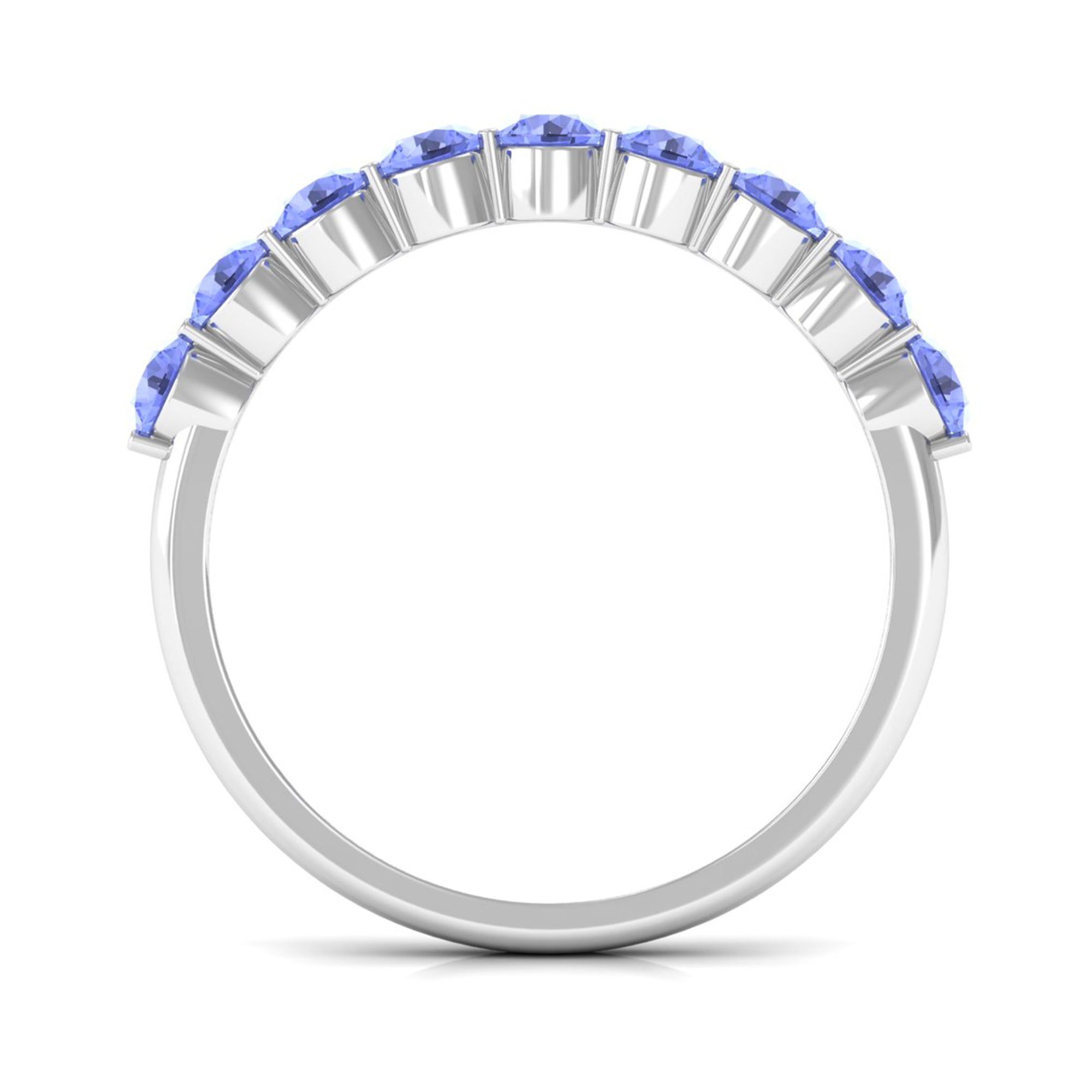 1.25 CT Natural Tanzanite Semi Eternity Ring in Gold Tanzanite - ( AAA ) - Quality - Rosec Jewels